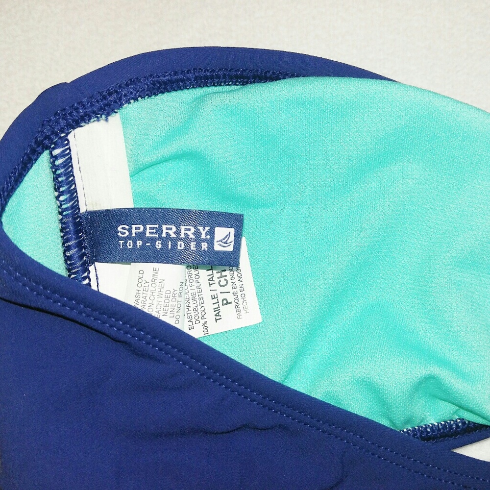 Sperry Color Block Sequins Halter Bikini Top Small - image 4